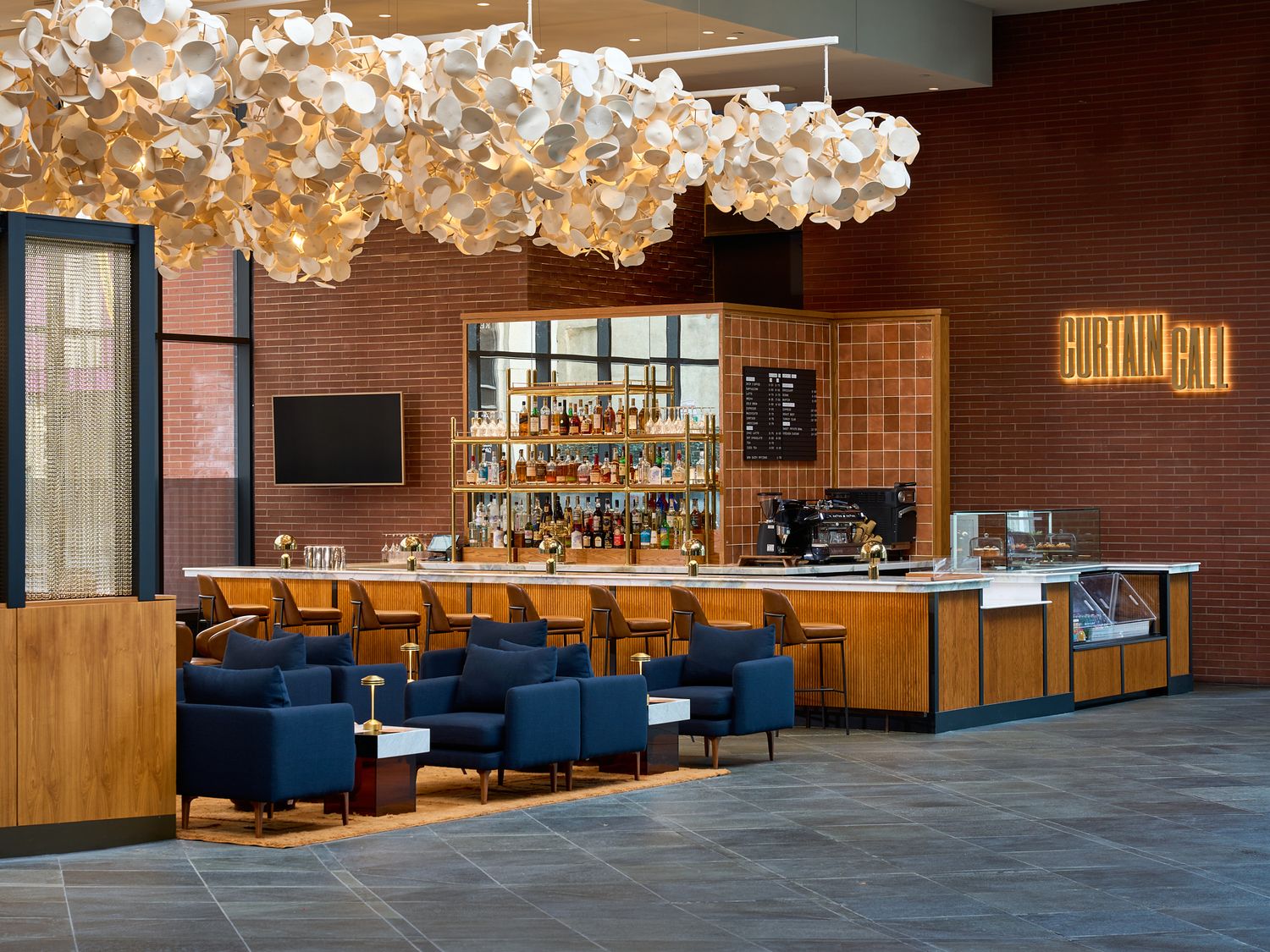 Curtain Call bar at the Kimmel Center in Philadelphia, designed by Make Collective