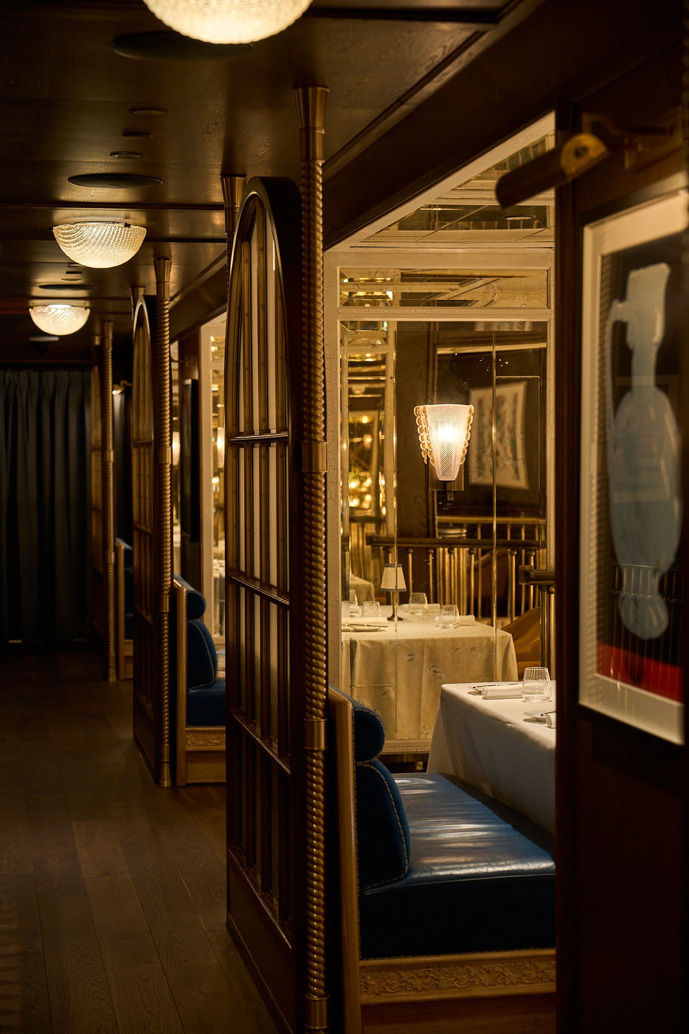 Detail of the table and balcony at Cafe Carmellini, Designed by MBDS