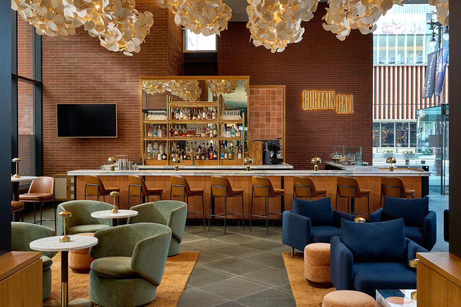 Curtain Call bar at the Kimmel Center in Philadelphia, designed by Make Collective