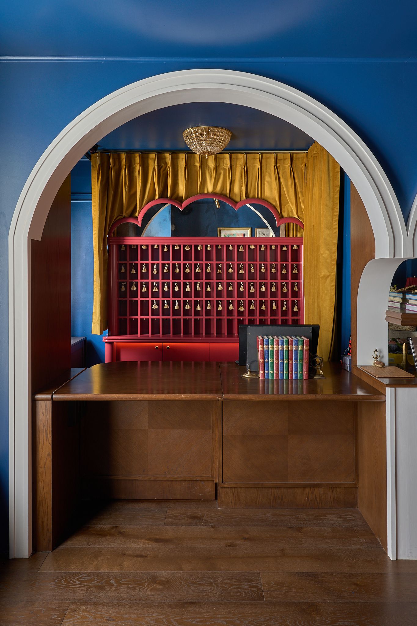The reception at the Georgian Hotel in Santa Monica, LA. Interior Design by Fettle Design.