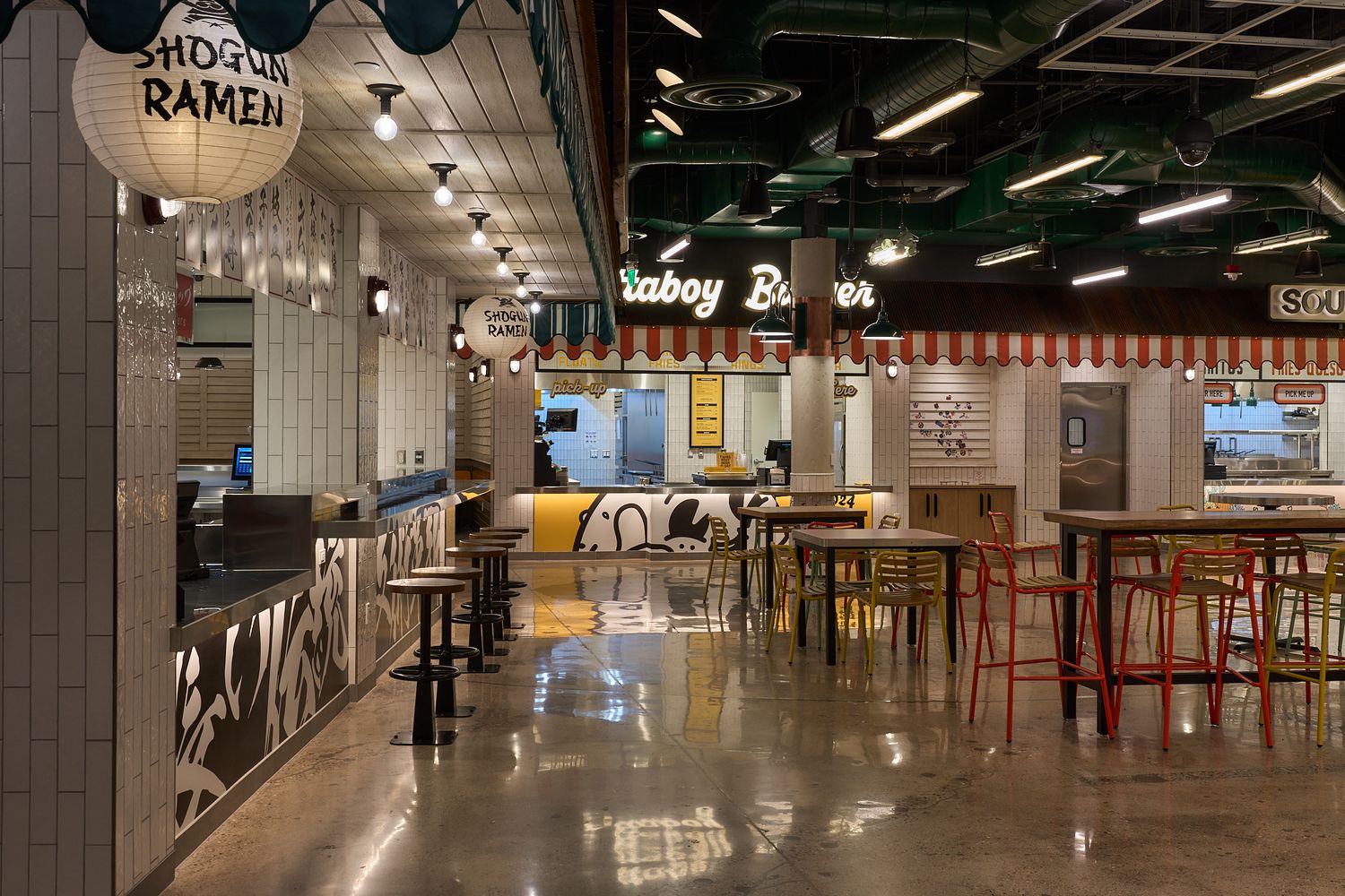 The food court at Rio Casino Las Vegas. Design by Fettle Design