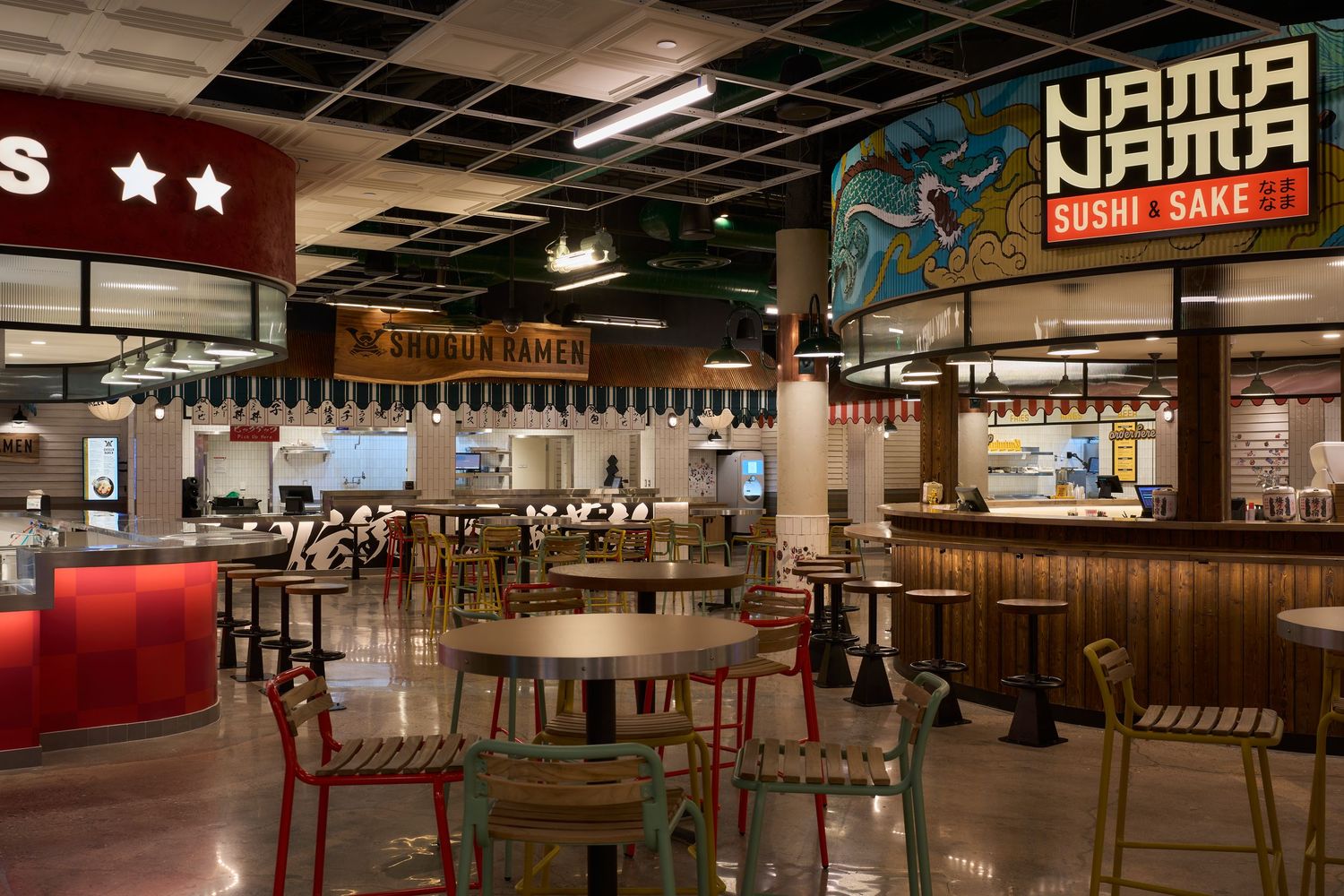 The food court at Rio Casino Las Vegas. Design by Fettle Design