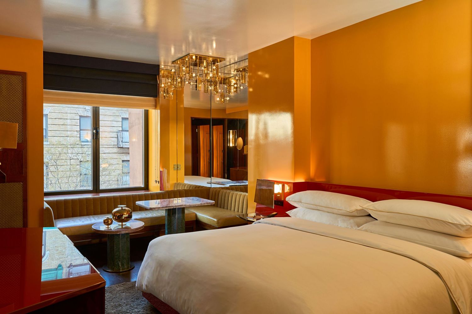 The guestroom of The Manner hotel in downtown NY.