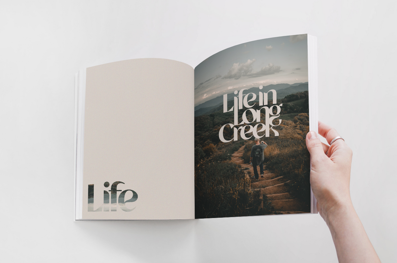 Minimalist typography design mockup showing clean lifestyle branding elements.