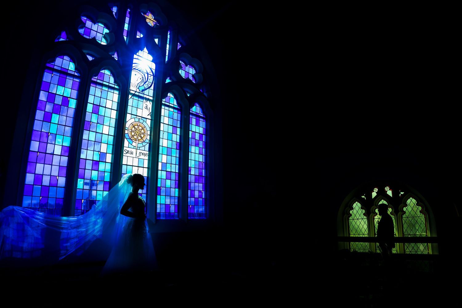 couple portrait session at St Mary Star of the Sea