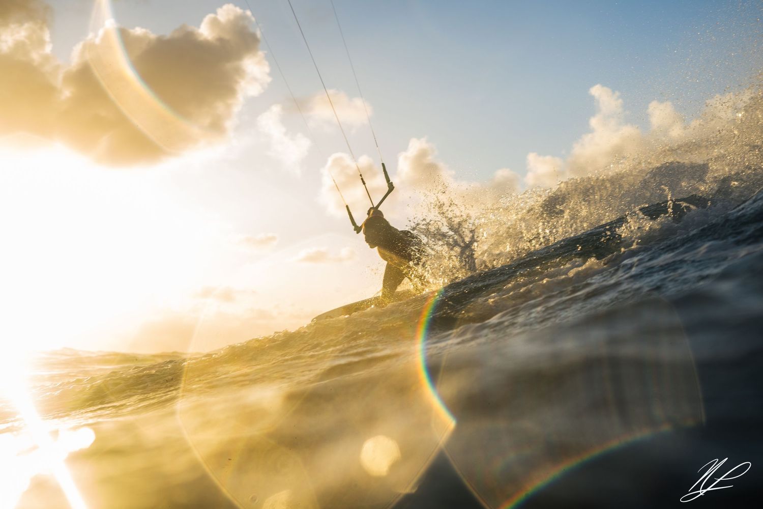 kite surfing photography in waves in Puerto Rico