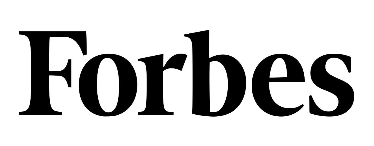 Forbes magazine logo prominently displayed in black text with white background and simple design.