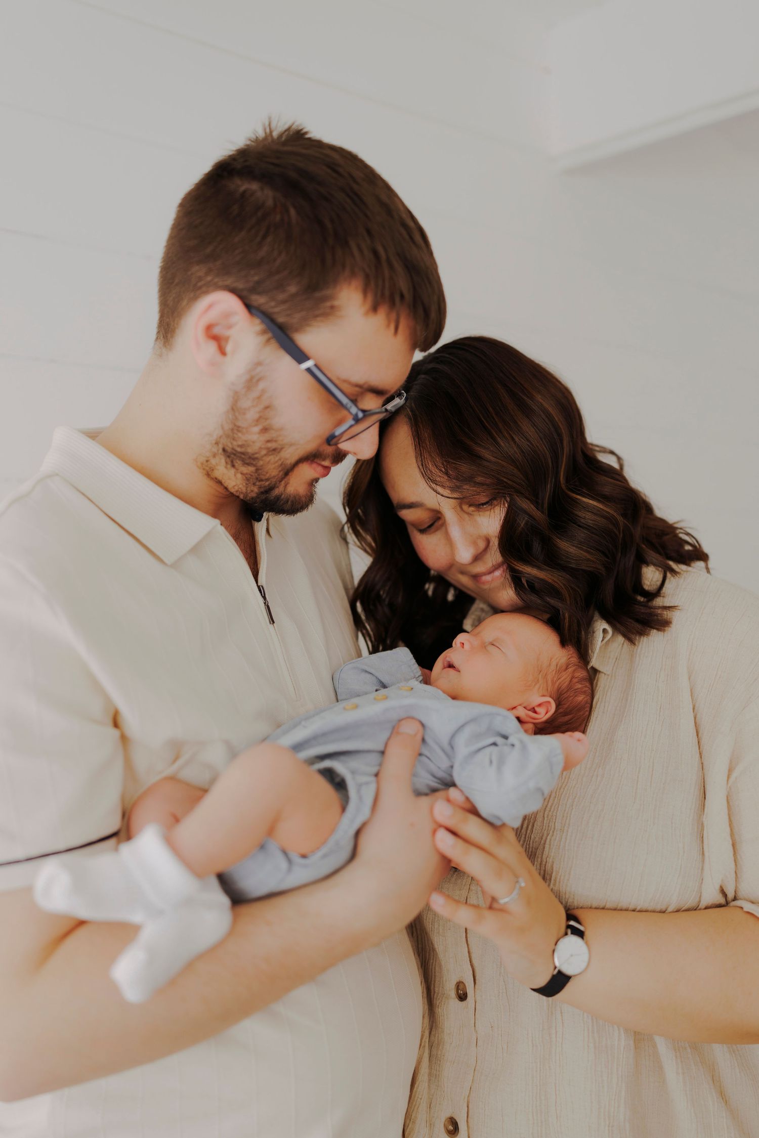 Natural Newborn photoshoot in studio in Sturminster Newton Dorset