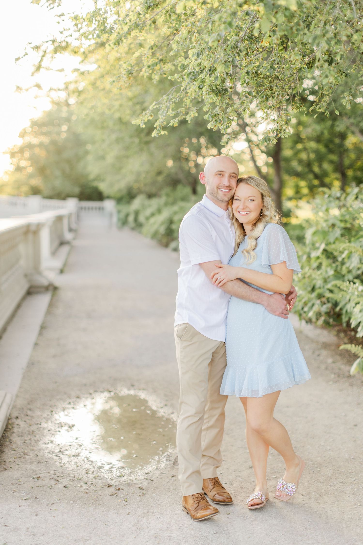 Katie Strzelec Photography Forest Park St Louis Missouri Golden Hour Engagement Portrait Session Art Hill Emerson Grand Basin