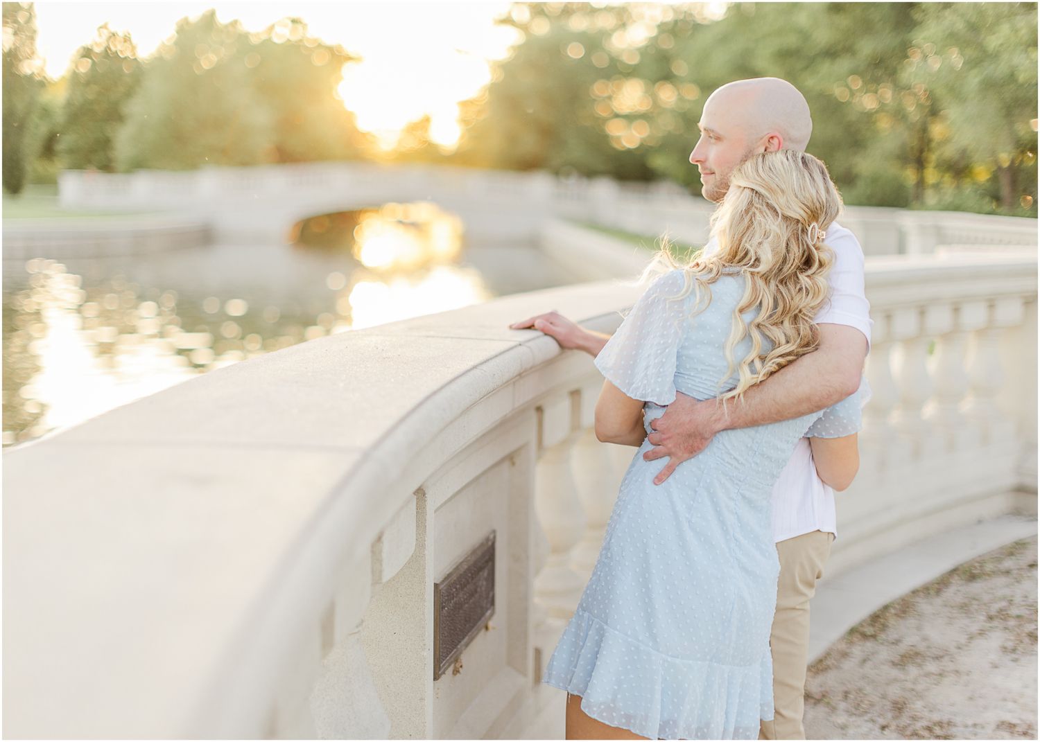 Katie Strzelec Photography Forest Park St Louis Missouri Golden Hour Engagement Portrait Session Art Hill Emerson Grand Basin