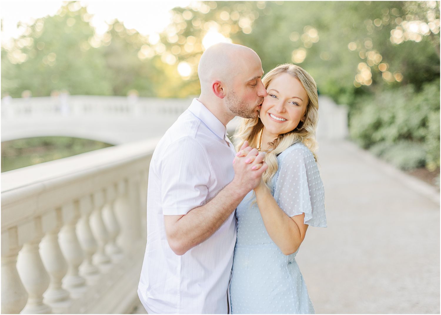 Katie Strzelec Photography Forest Park St Louis Missouri Golden Hour Engagement Portrait Session Art Hill Emerson Grand Basin