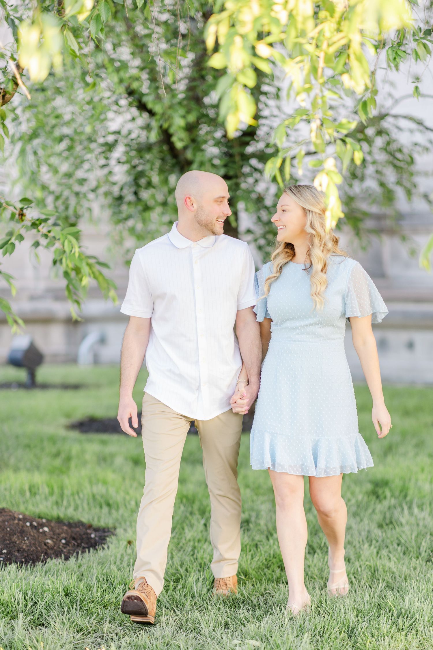 Katie Strzelec Photography Forest Park St Louis Missouri Golden Hour Engagement Portrait Session Art Hill Emerson Grand Basin