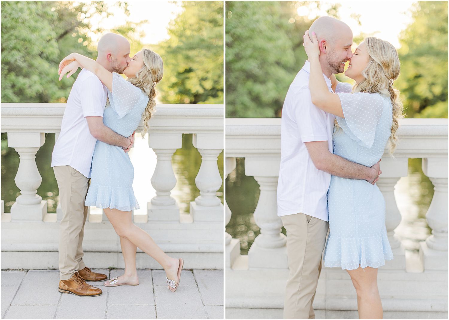 Katie Strzelec Photography Forest Park St Louis Missouri Golden Hour Engagement Portrait Session Art Hill Emerson Grand Basin