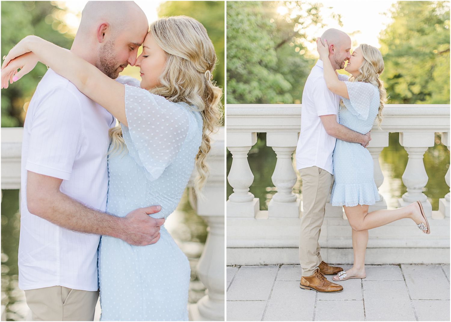 Katie Strzelec Photography Forest Park St Louis Missouri Golden Hour Engagement Portrait Session Art Hill Emerson Grand Basin