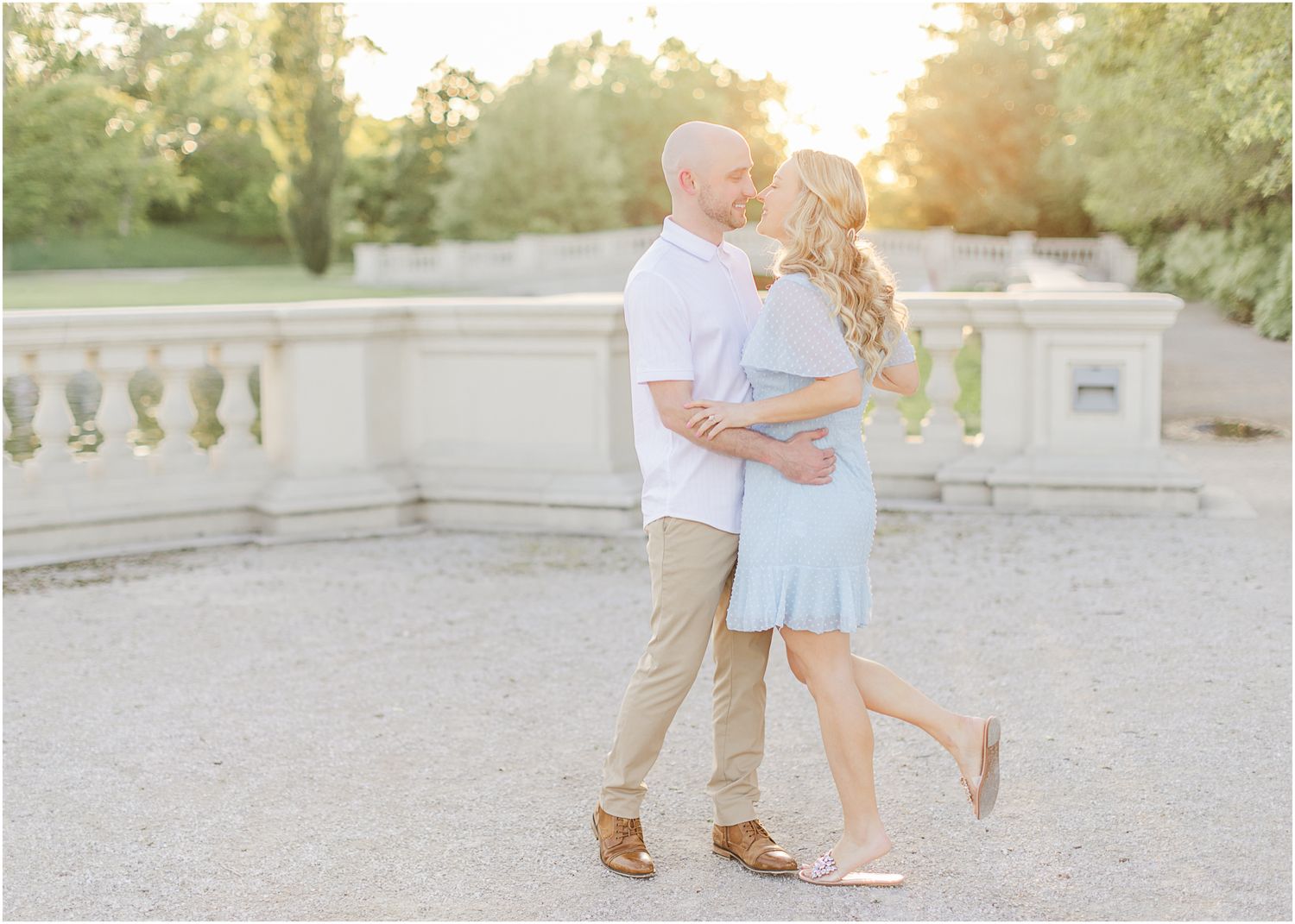 Katie Strzelec Photography Forest Park St Louis Missouri Golden Hour Engagement Portrait Session Art Hill Emerson Grand Basin