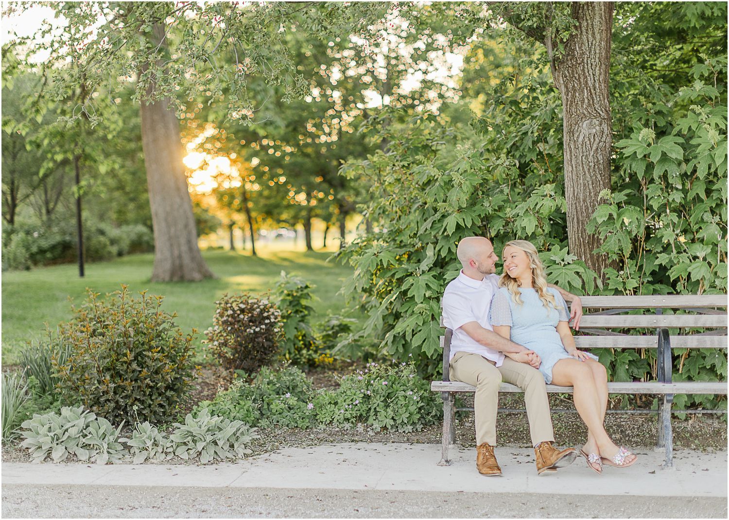 Katie Strzelec Photography Forest Park St Louis Missouri Golden Hour Engagement Portrait Session Art Hill Emerson Grand Basin