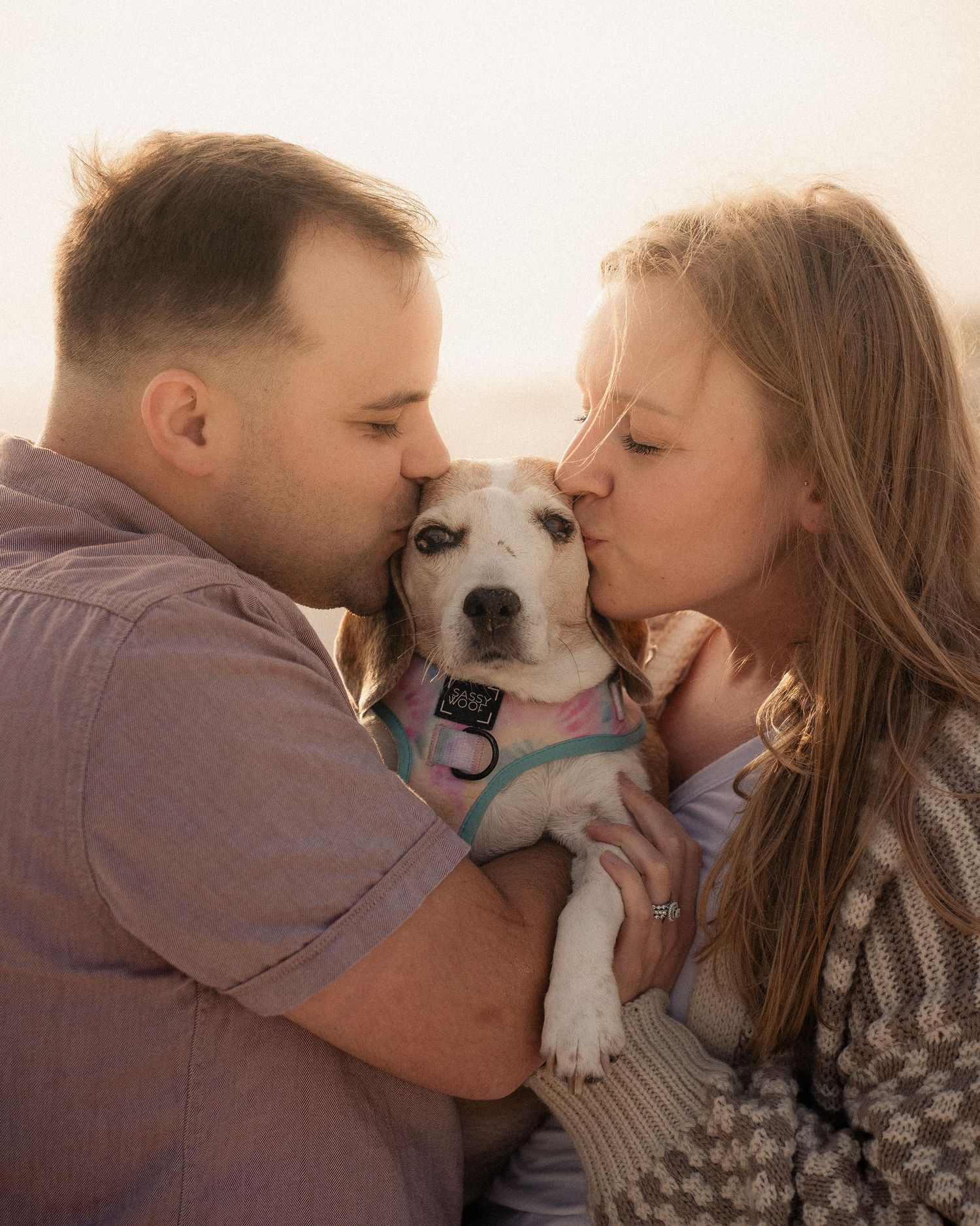 Dog end of life couple photoshoot at Pensacola Beach