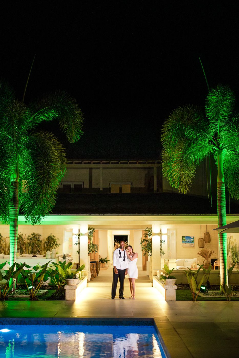 destination wedding reception venue at villa aama, sandy lane barbados