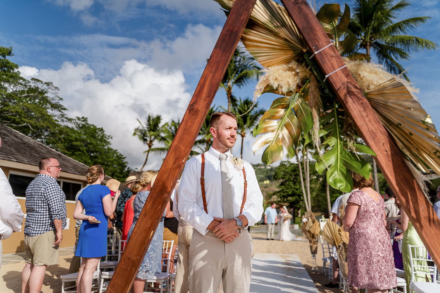 Celeste and Reece documenting the couple’s wedding at Sandals Resorts in Saint Lucia