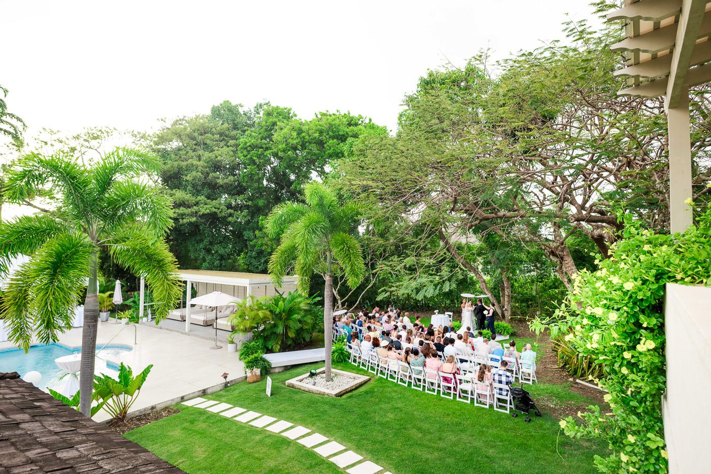 destination wedding reception venue at villa aama, sandy lane barbados