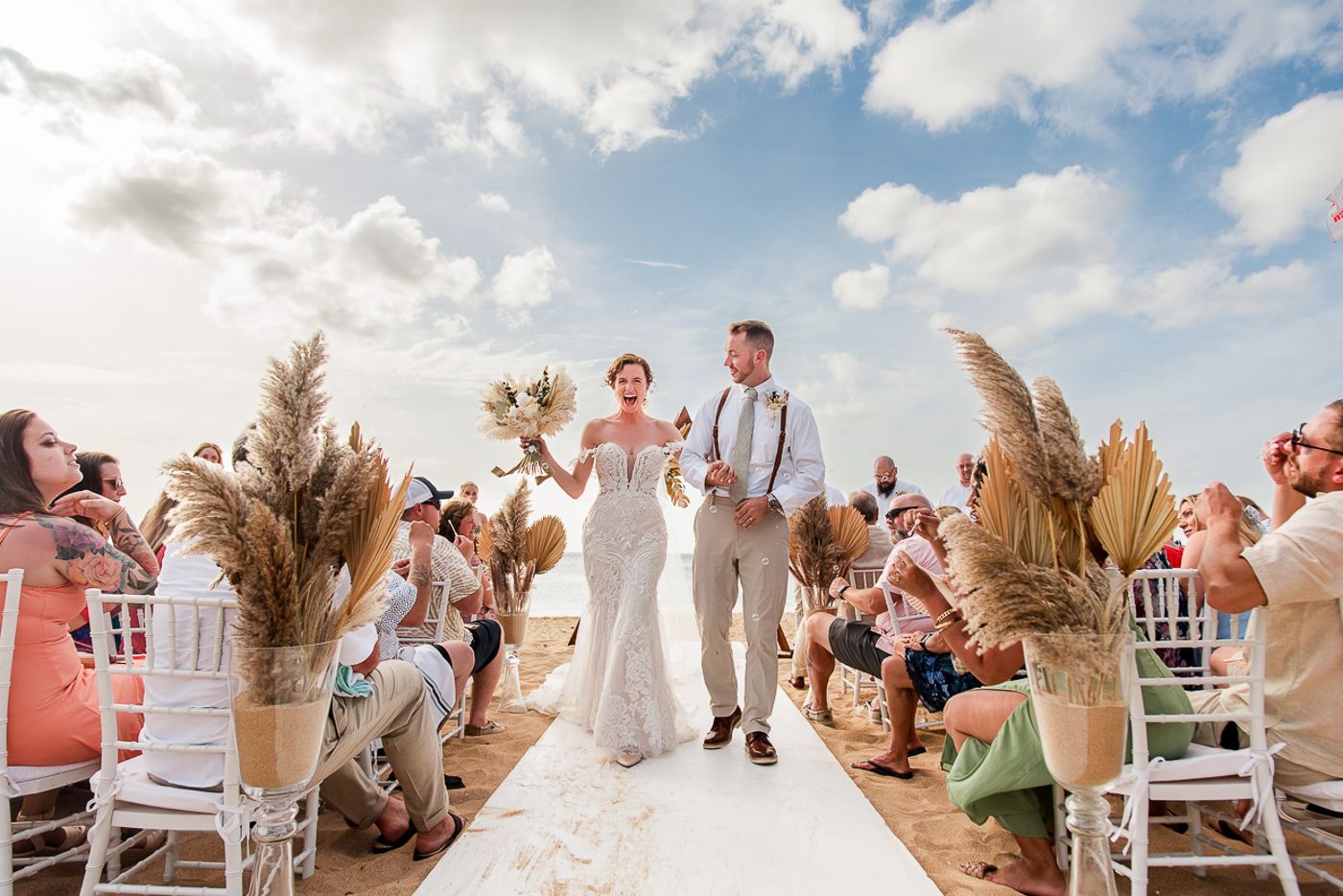 Celeste and Reece documenting the couple’s wedding at Sandals Resorts in Saint Lucia