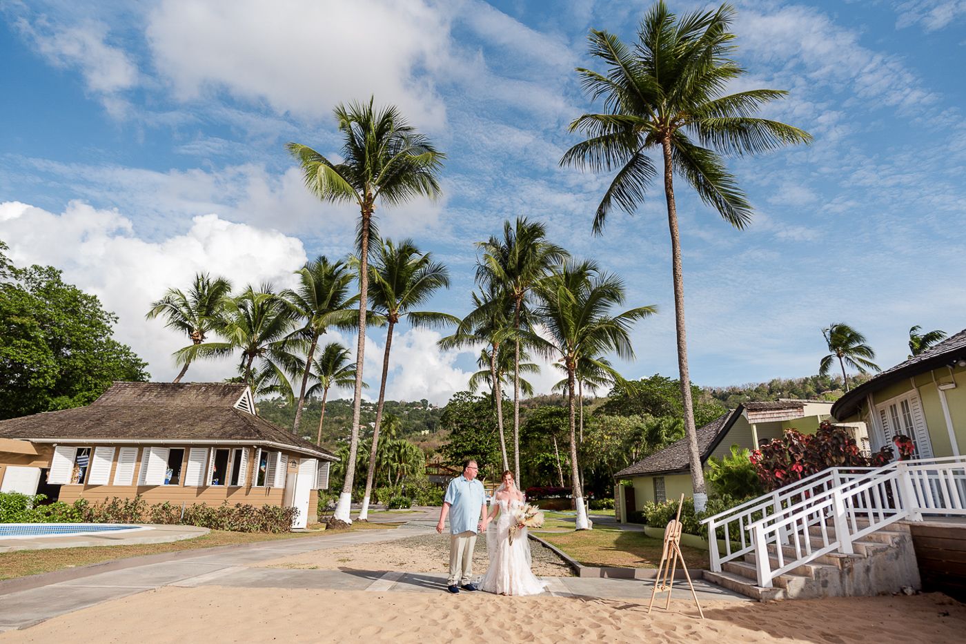Celeste and Reece documenting the couple’s wedding at Sandals Resorts in Saint Lucia