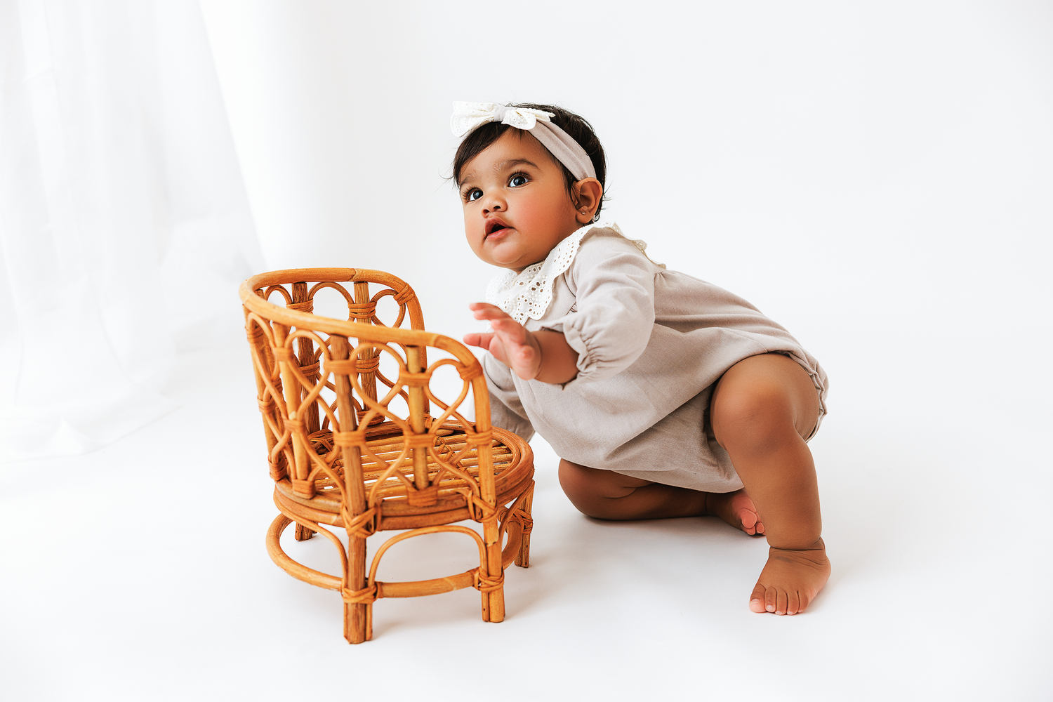 White and Airy Studio light milestone session in Everett, WA
