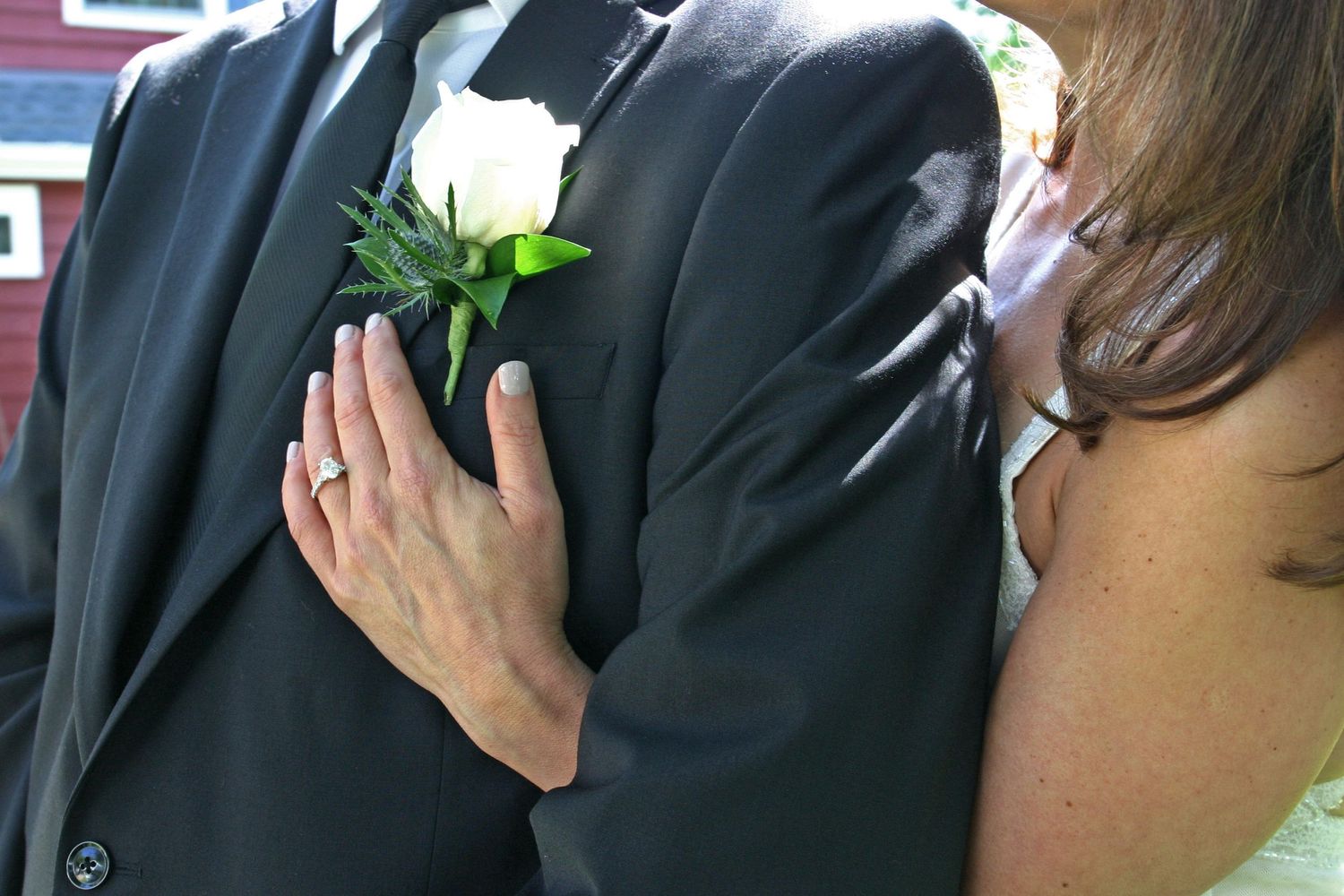 Jackie and Rob pose before their wedding.