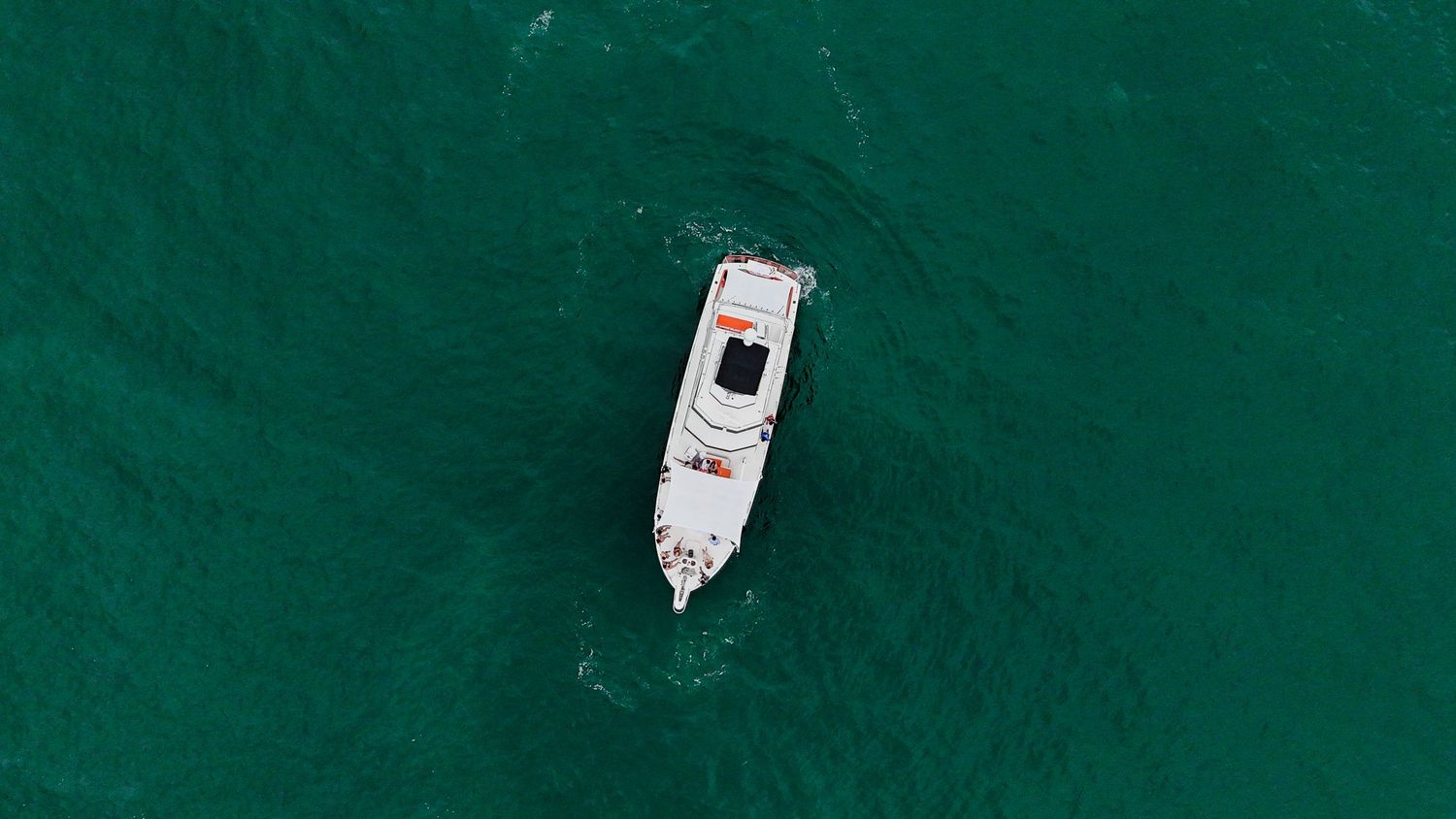 Drone shot of a yacht where people are partying in mexican sea near puerto vallarta