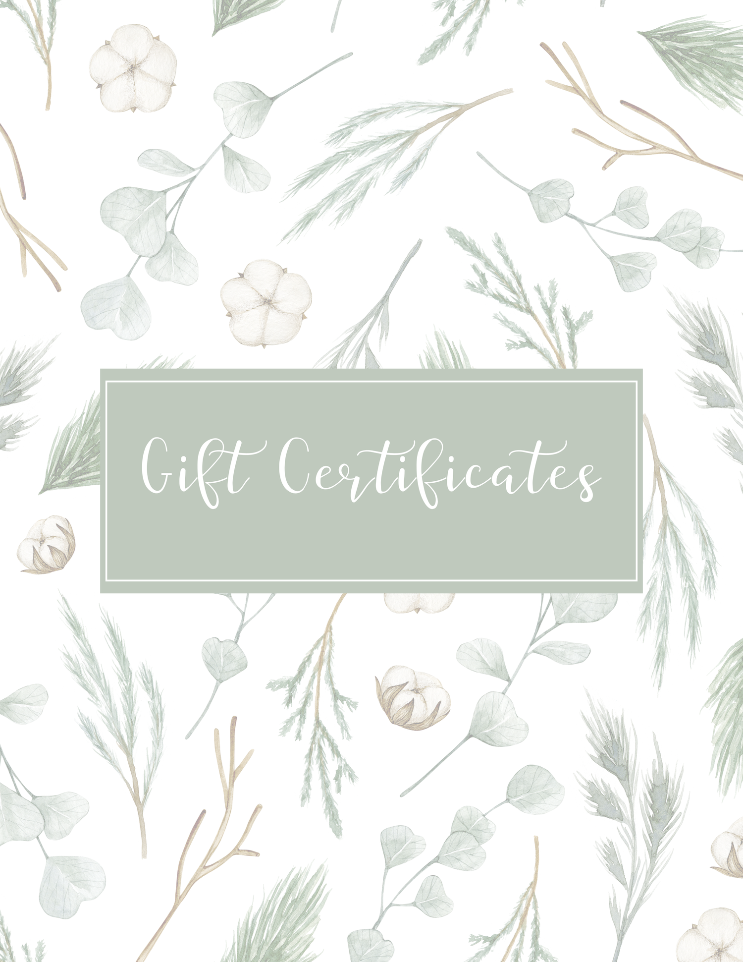 Gift Certificates available for photo sessions.