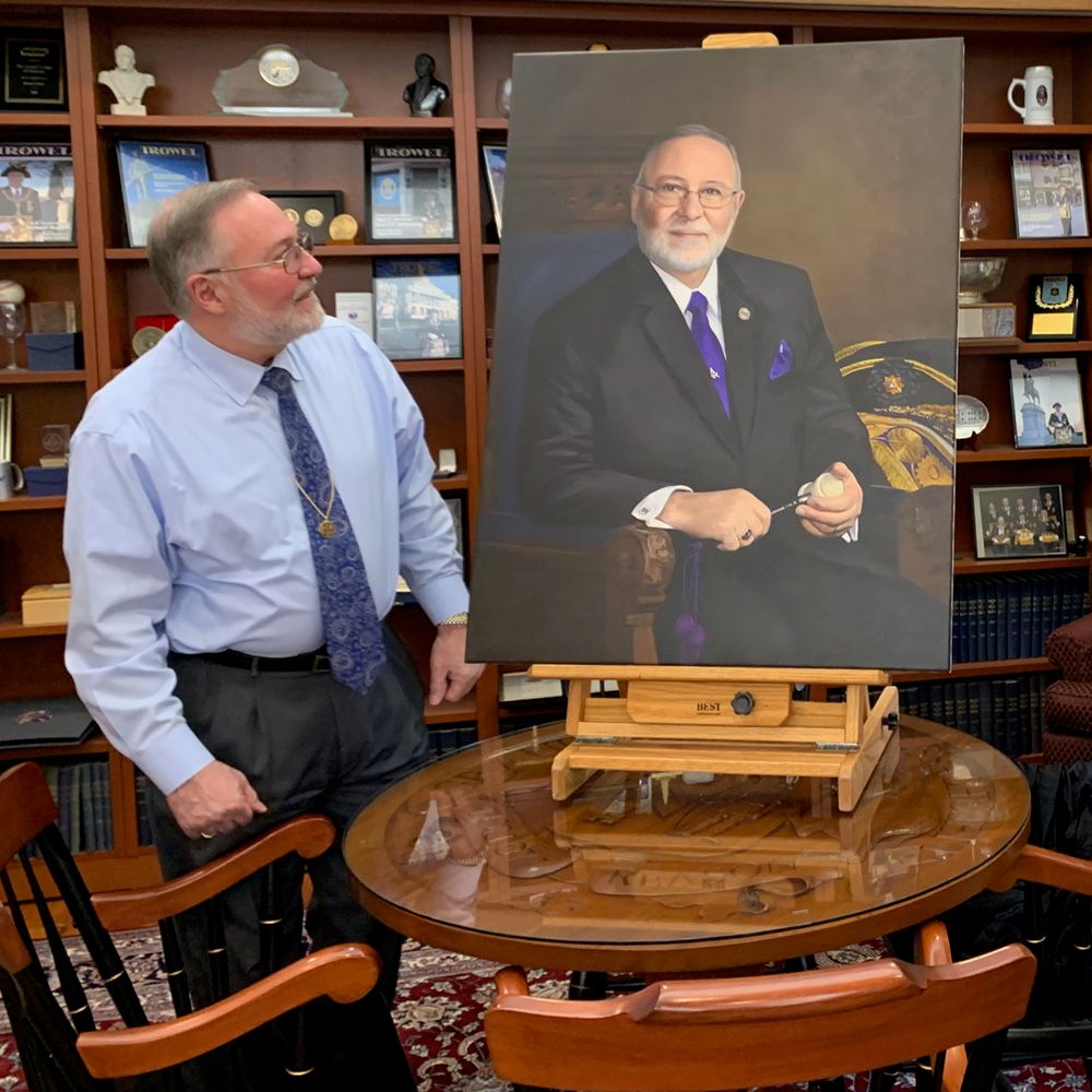 The private unveiling of the Grand Master's official portrait.