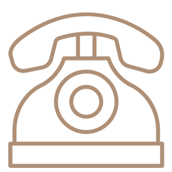 Simple gold graphic of an old school telephone..