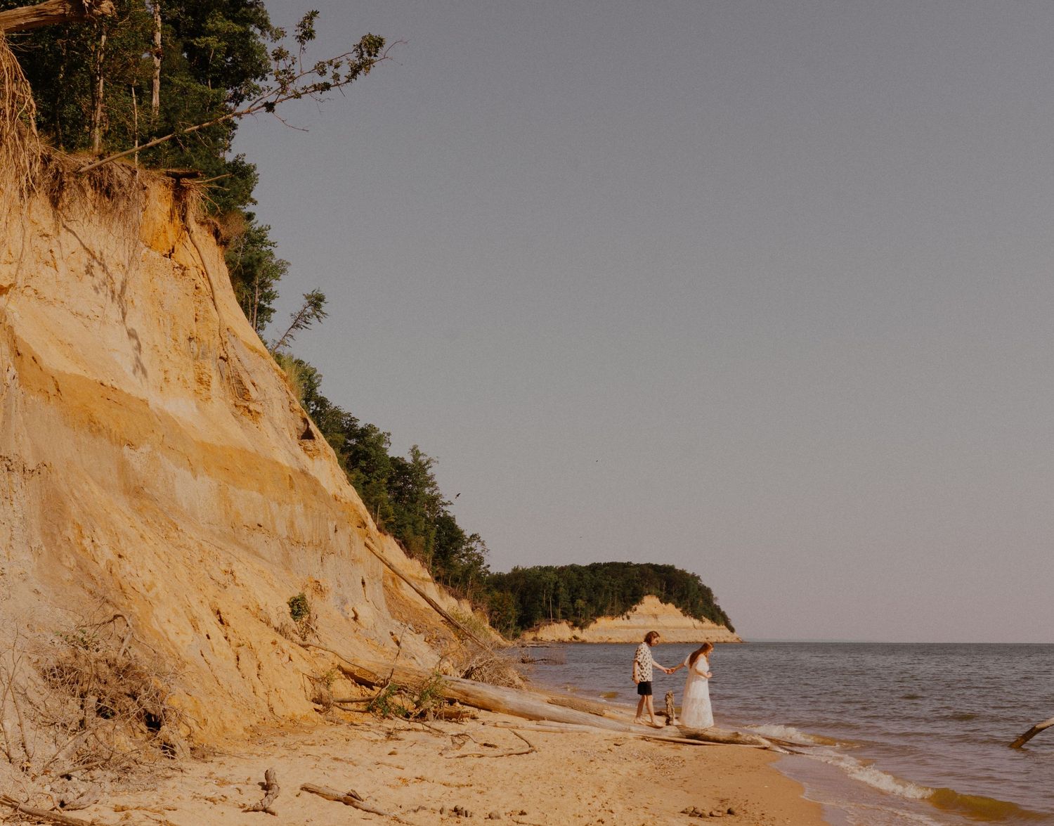 DMV Maryland engagement wedding photographer adventure session calvert cliffs beach