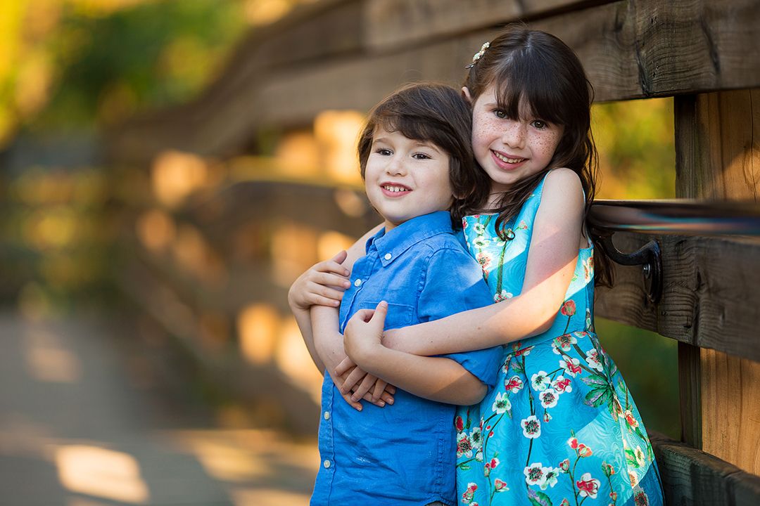 A heartwarming series of photos showing embraces between loved ones against a warm sunset backdrop.