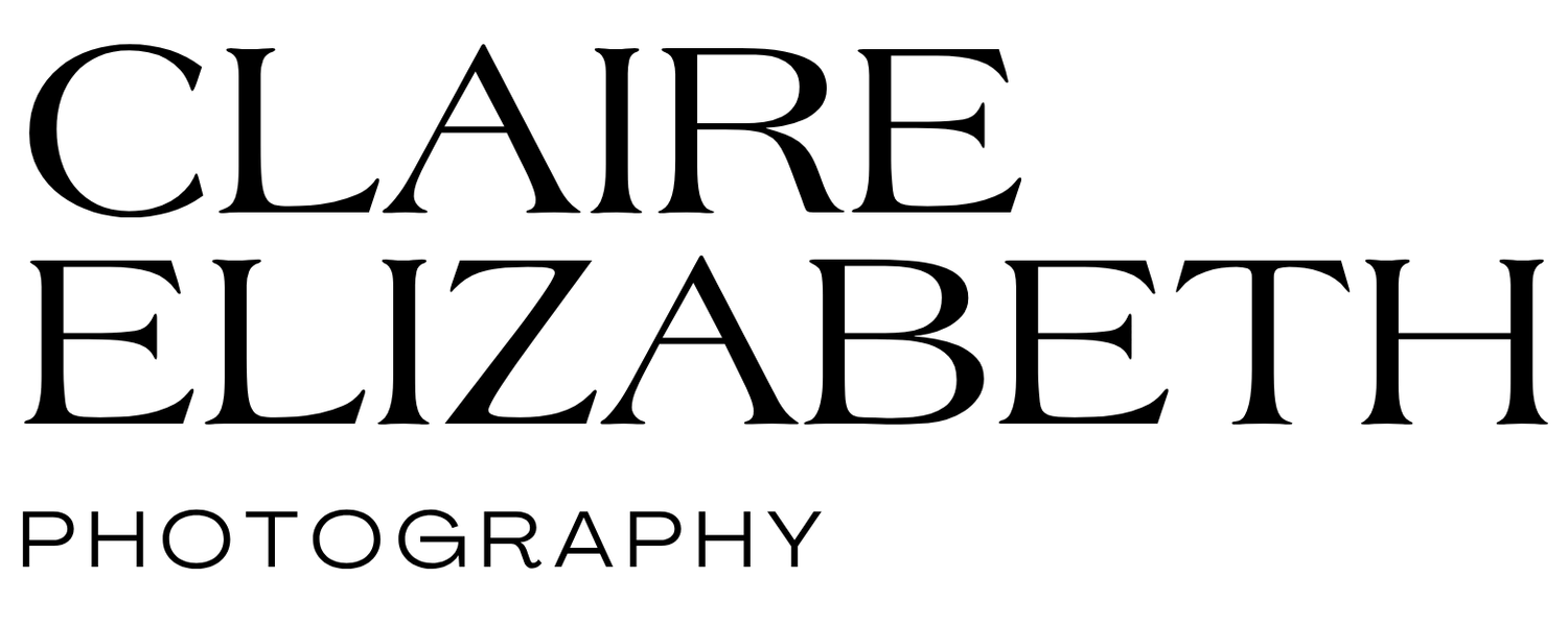 Minimalist text logo for Claire Elizabeth Photography in elegant black typography.