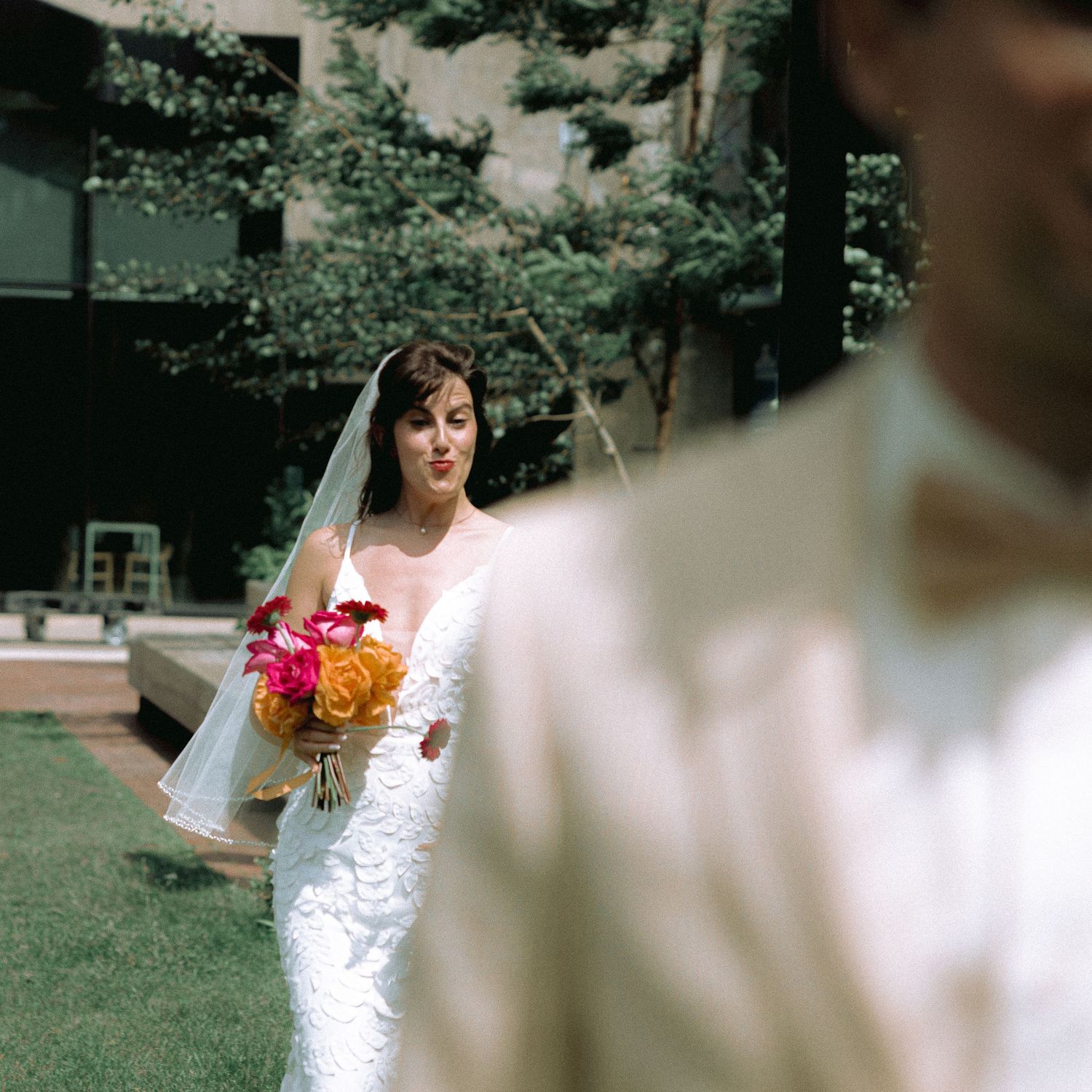 Matt and Monica’s funny, offbeat wedding at Toronto Micro Weddings with Skelly the skeleton and charcuterie boards art at the tables