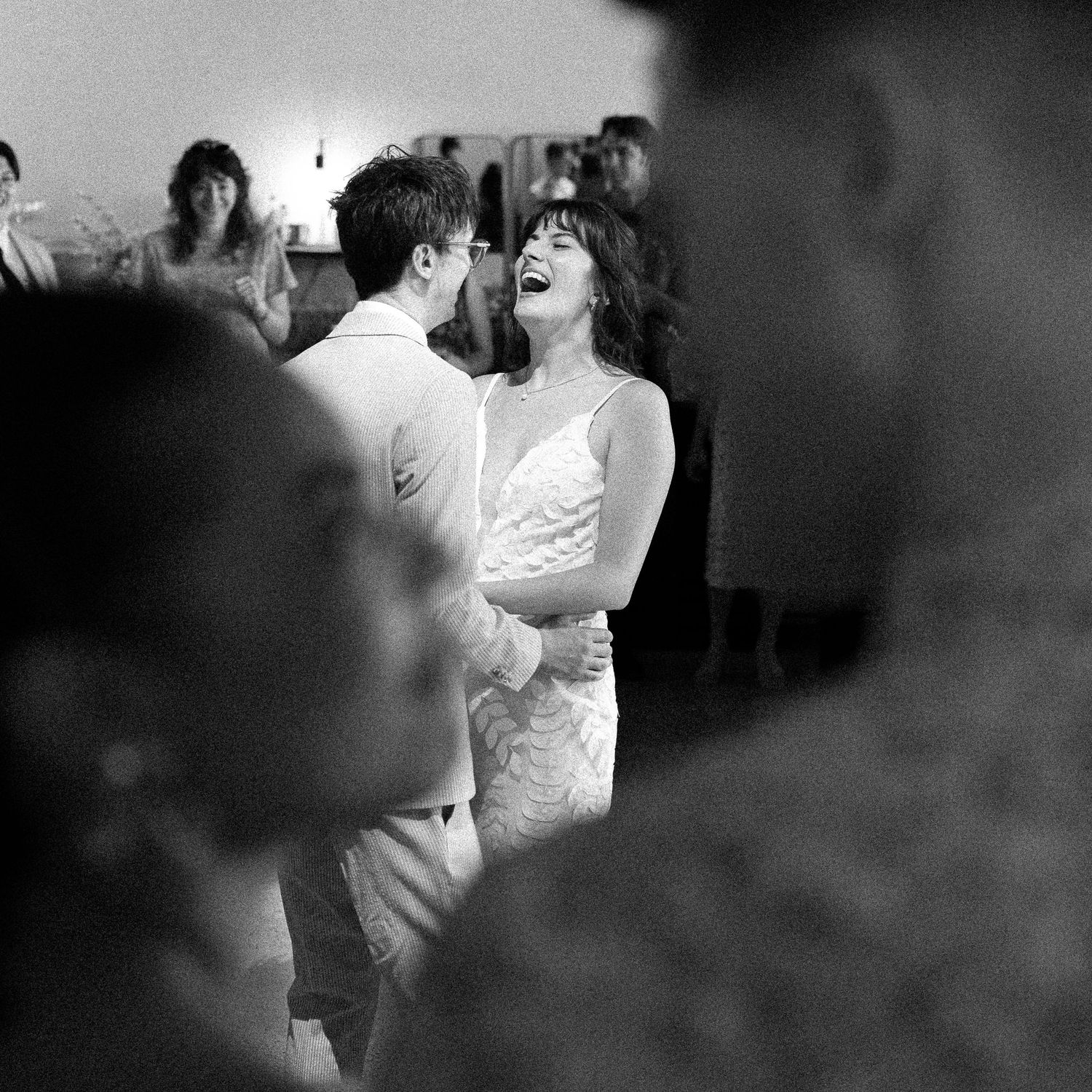 Matt and Monica’s funny, offbeat wedding at Toronto Micro Weddings with Skelly the skeleton and charcuterie boards art at the tables
