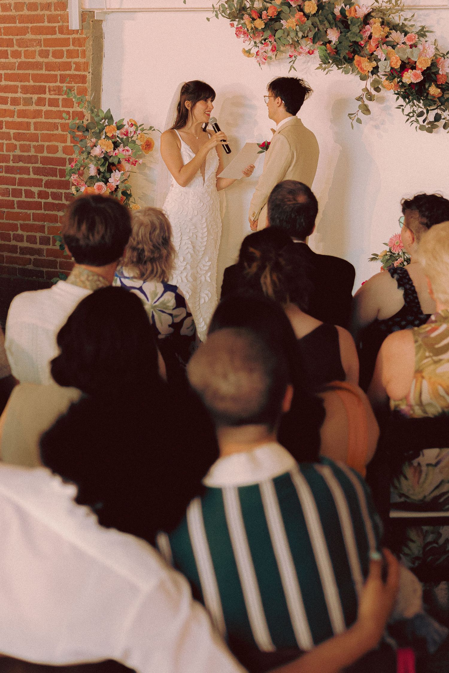Matt and Monica’s funny, offbeat wedding at Toronto Micro Weddings with Skelly the skeleton and charcuterie boards art at the tables