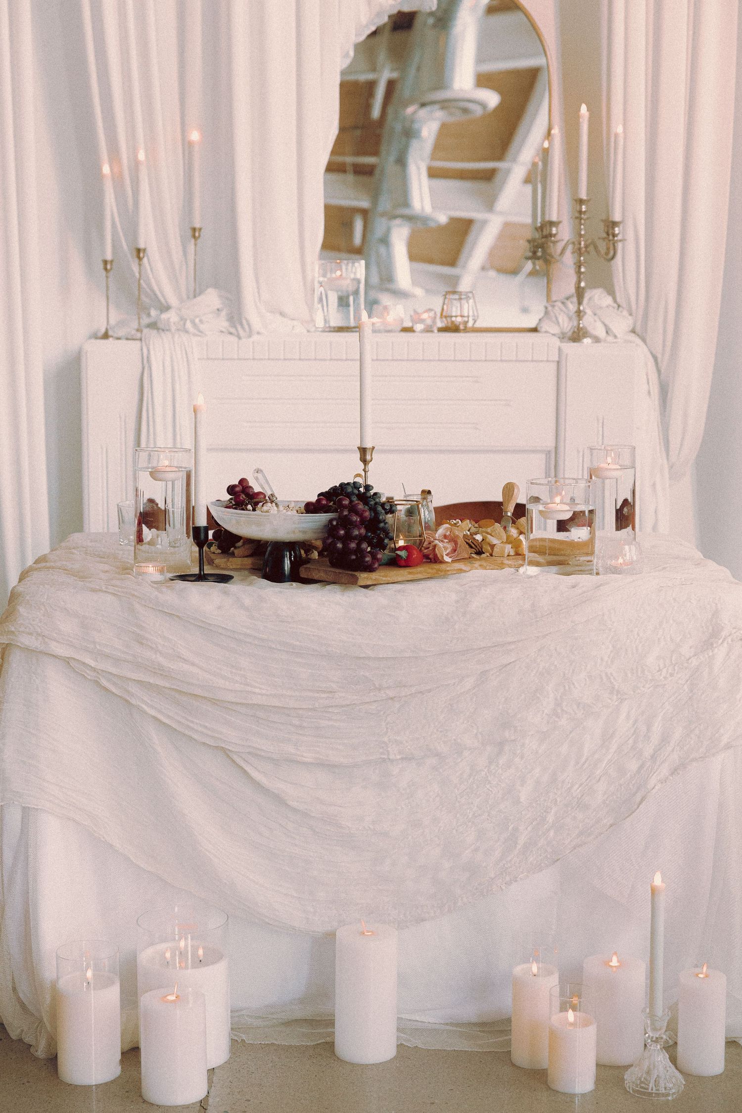 Matt and Monica’s funny, offbeat wedding at Toronto Micro Weddings with Skelly the skeleton and charcuterie boards art at the tables