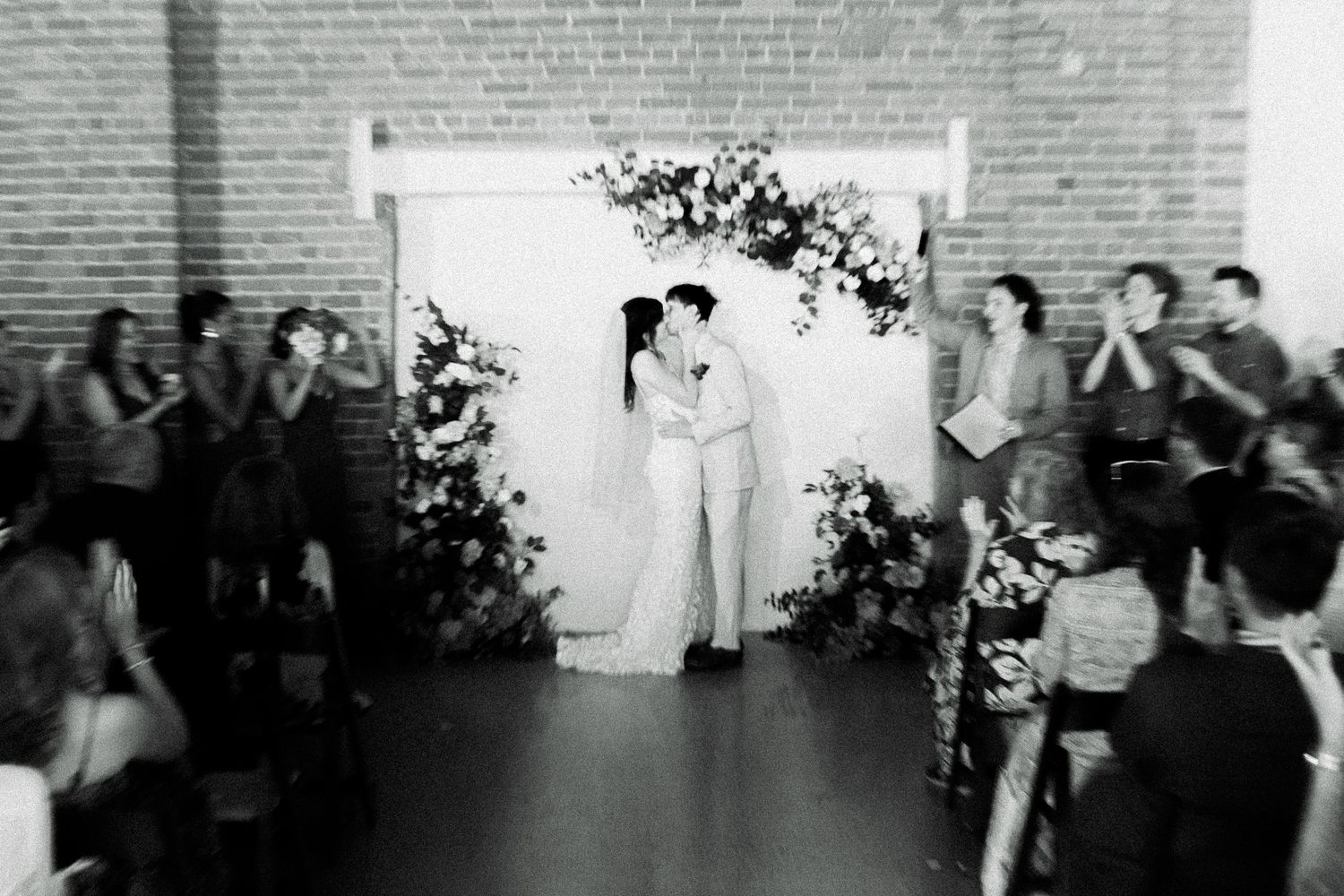 Matt and Monica’s funny, offbeat wedding at Toronto Micro Weddings with Skelly the skeleton and charcuterie boards art at the tables