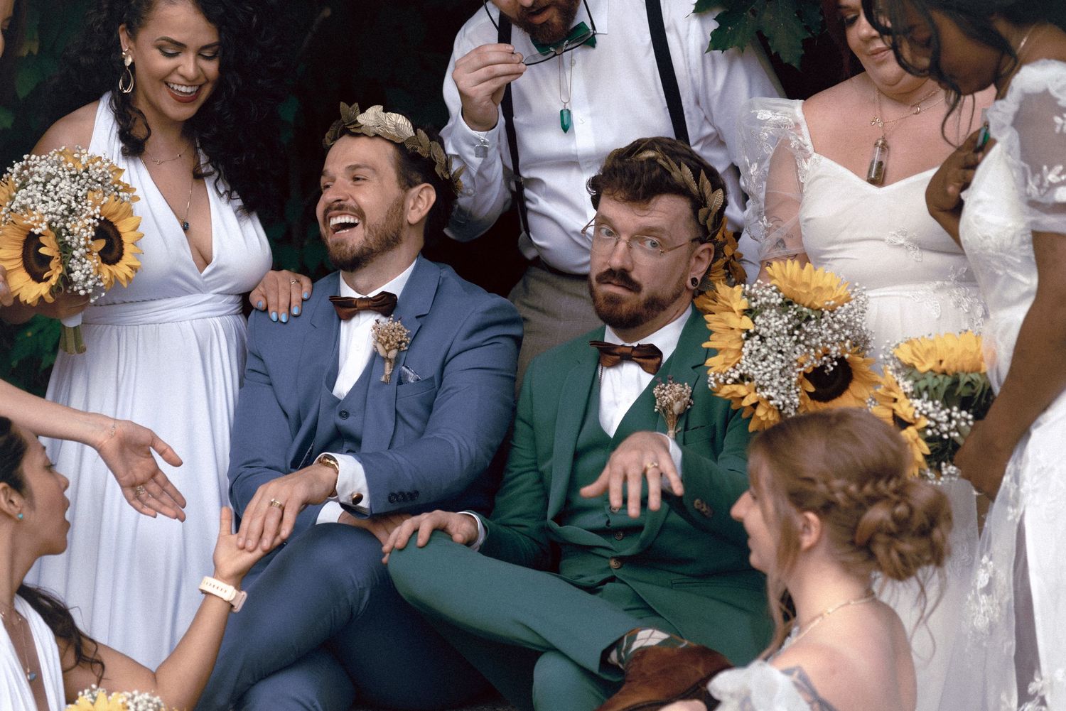 The Perfect Color-Coordinated Same-Sex Wedding in Toronto, at Fantasy Farms. Cinematic photography in Toronto for stylish, queer couples.