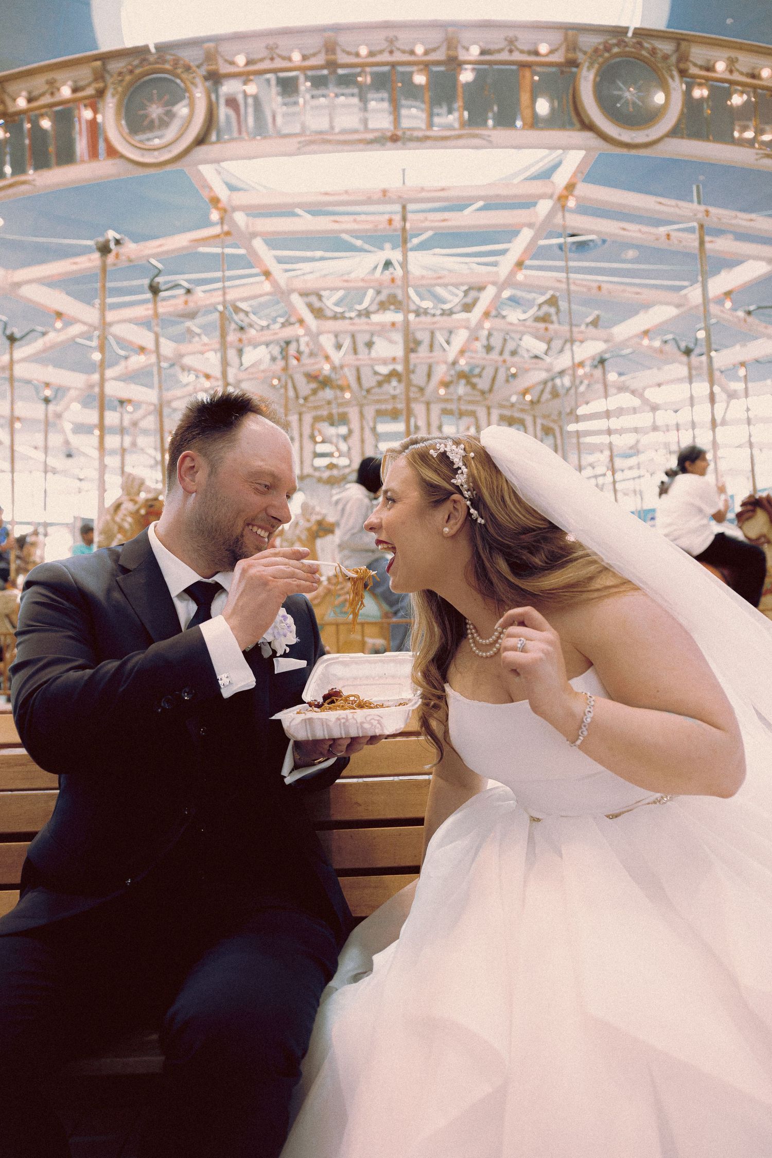 Ukranian orthodox wedding with a pit-stop at Fantasy Fair in Woodbine Mall. Intimate, theatrical with cotton-candy and vintage Photo Booth.