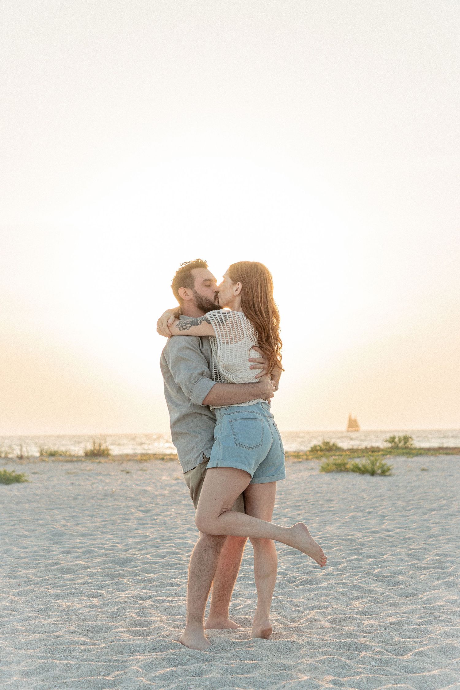Clearwater Florida Engagement Photographer - Sand Key Park Engagement Photos - Adeva Rae Photography - Beach Couples Photos