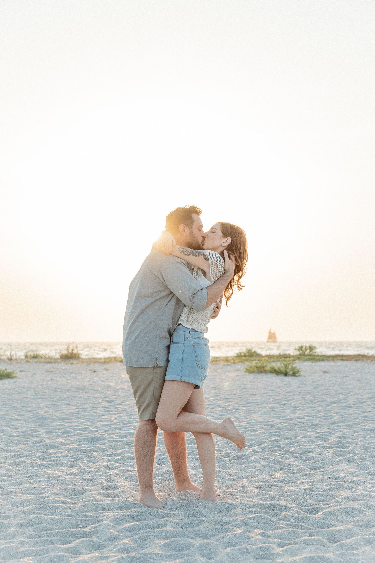Clearwater Florida Engagement Photographer - Sand Key Park Engagement Photos - Adeva Rae Photography - Beach Couples Photos