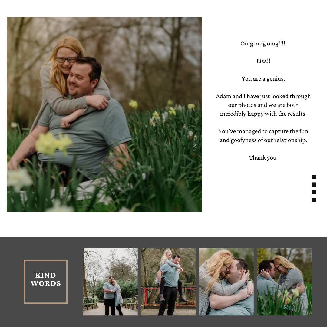 Joyful spring engagement photo among blooming daffodils in natural setting.