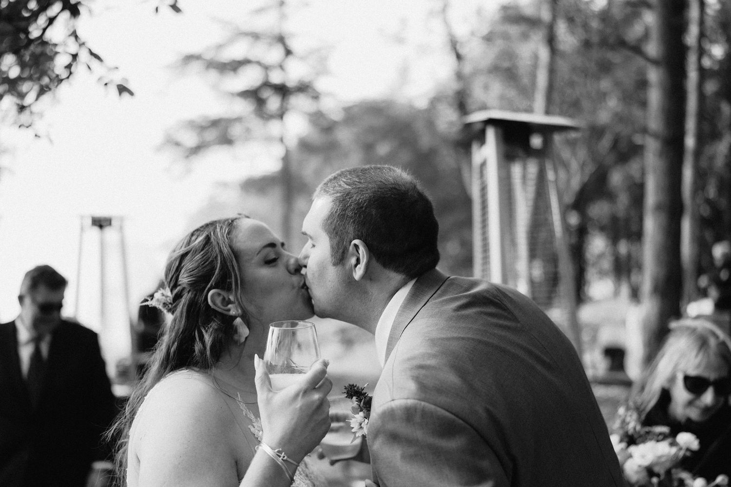 A tender moment shared between newlyweds during their wedding celebration.