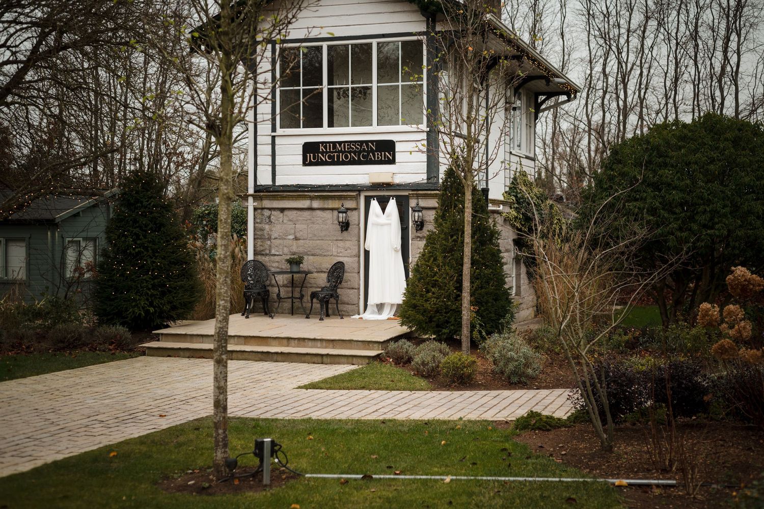 A series of exterior home renovation before and after photos showing landscaping and hardscape improvements.