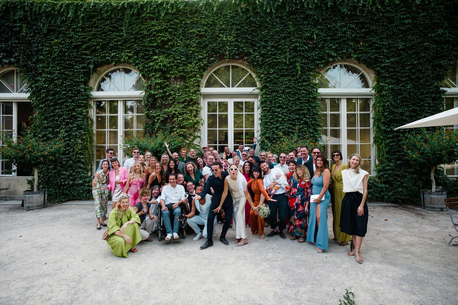 Wedding party group photo
