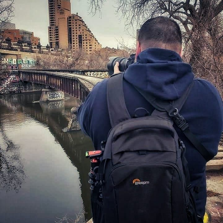phototgrapher taking a photo in minneapolis