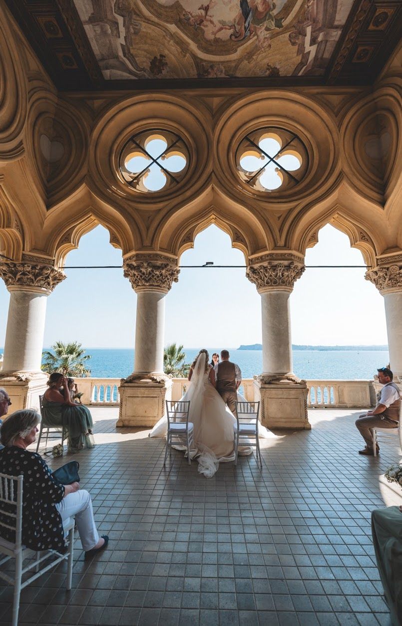 foto matrimonio cerimonia isola del garda, castello